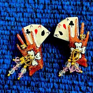 Vintage Rare Signed Lunch At The Ritz Poker Hand Pierced 1989  collectible EUC